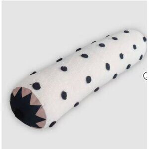 Opalhouse X Jungalow Bolster Tufted Decorative Pillow 36x8 Polka Dot White